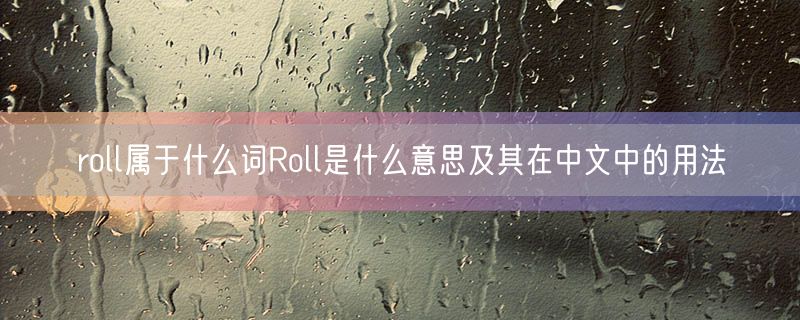 <strong>roll属于什么词Roll是什么意思及其在中文中的用法</strong>